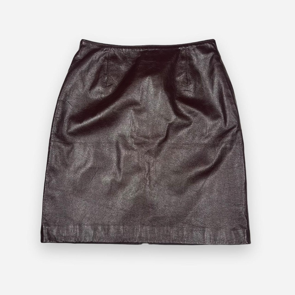Wilson’s Leather Maxima Burgundy Leather Pencil Skirt Vintage Office Siren